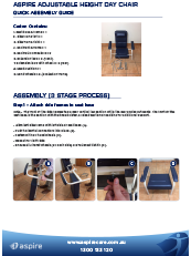 Aspire Adjustable Day Chair Quick Assembly Guide