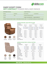 SWEP Off Contract Power Recliner Range